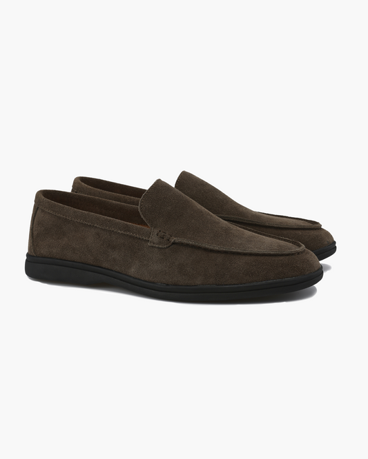 Mocassins premium en daim - semelles noires