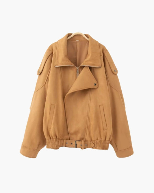 Veste drapée vintage en daim