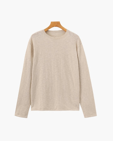 Col rond essentiel en lin et coton