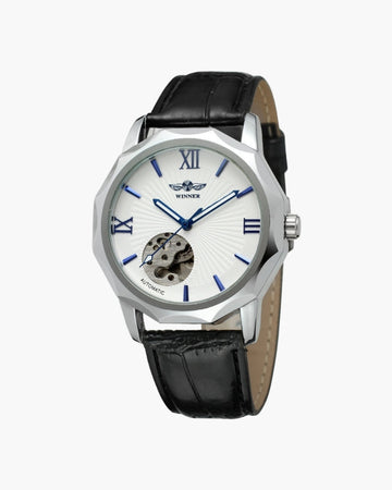 Montre classique acier cadran squelette