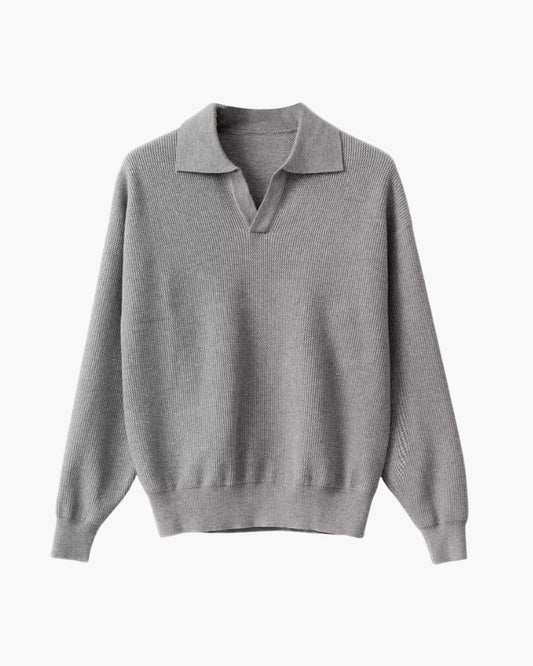 Pull polo texturé en maille