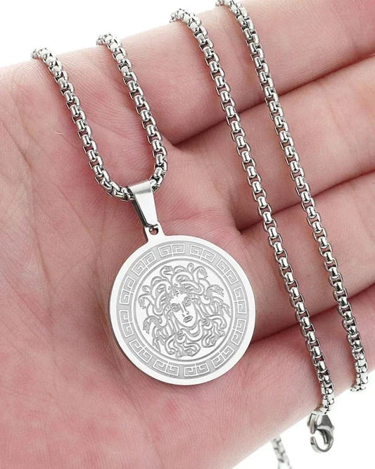 Chaîne longue Medusa (or et argent)