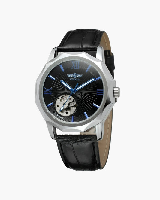 Montre classique acier cadran squelette