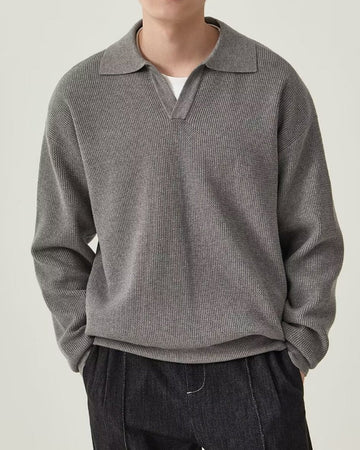 Pull polo texturé en maille