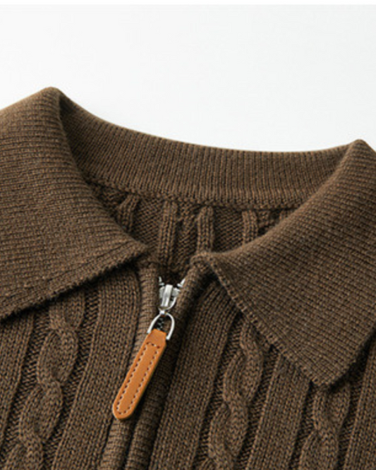 Zip-up 100 % laine premium