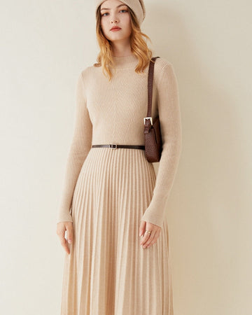 Robe évasée en pur cachemire