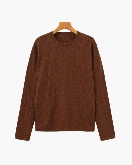Col rond essentiel en lin et coton