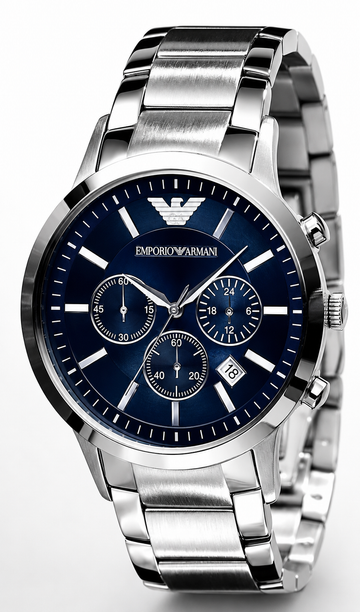 Montre chronographe EA en acier inoxydable – Cadran bleu