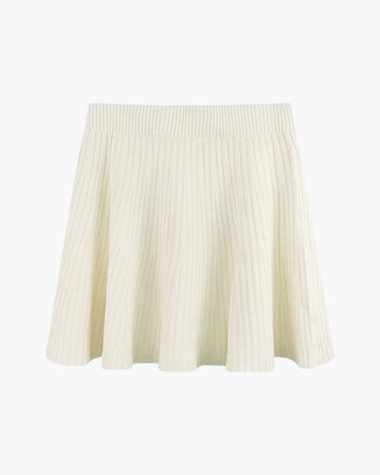 Mini-jupe plissée Oxford en laine