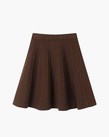 Mini-jupe plissée Oxford en laine