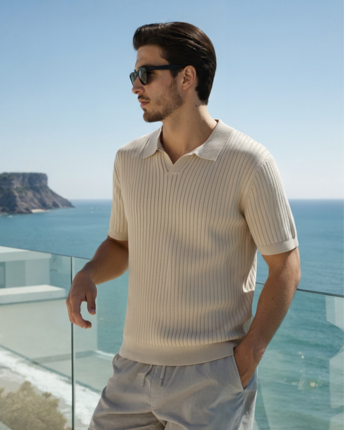 Polo côtelé premium